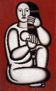 Fernard Leger The female nude on the red background oil